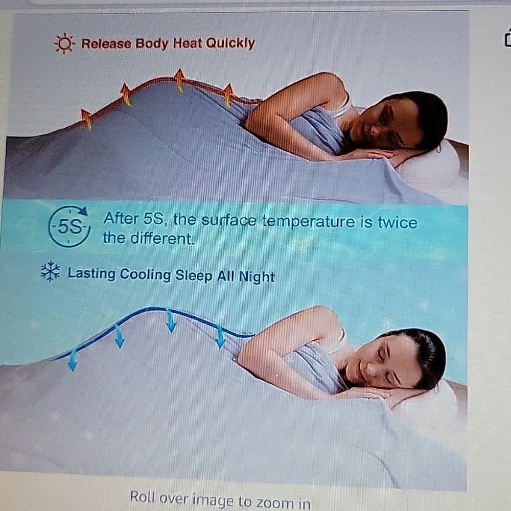 Cozy Bliss dual side cooling comforter gray Twin breathable lightweight New